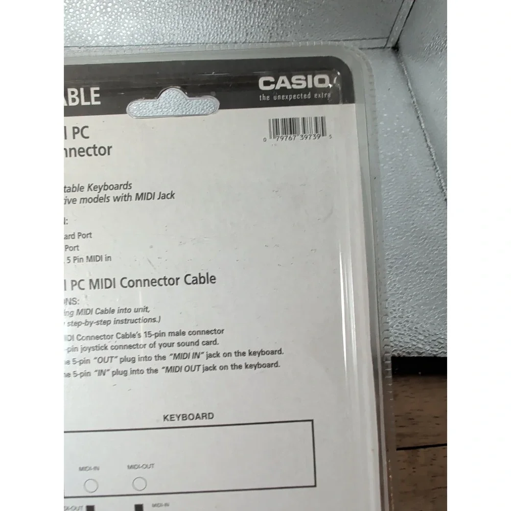 Casio MMCABLE Universal PC MIDI Connector Cable for MIDI Keyboard to PC - Sealed